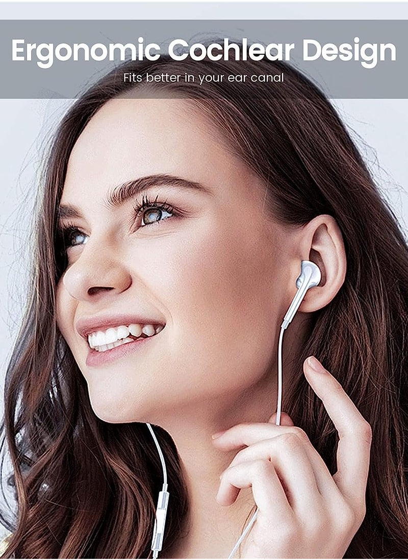 General - Earphone Wired High Quality For iPhone Built-in Microphone and Volume Control Compatible with iPhone 7/8/X/11/12/13/14/Pro/Pro Max,Support All iOS System,White，2 Pack - Image 1