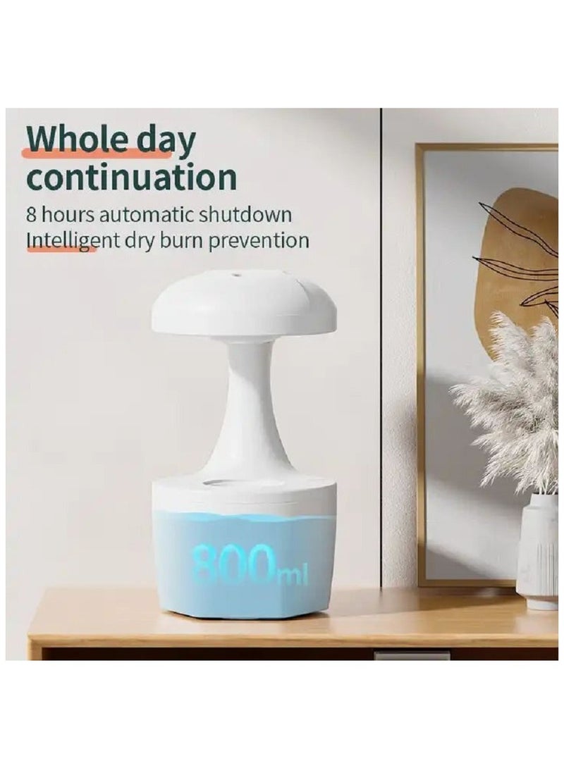 Anti-Gravity Water Drop Humidifier: Ultrasonic Cool Mist with LED Clock, Silent Operation, and Night Light - Perfect for Bedroom or Office Spaces