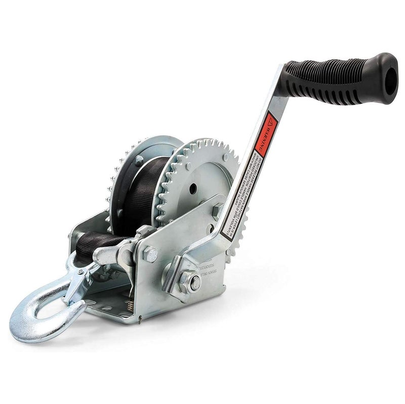 Camco Heavy Duty Steel Marine Towing Winch Corrosion Resistant 1200 lb Capacity Durable Gears Resist Wear Tear Resilient UV Resistant 20 Strap 50001