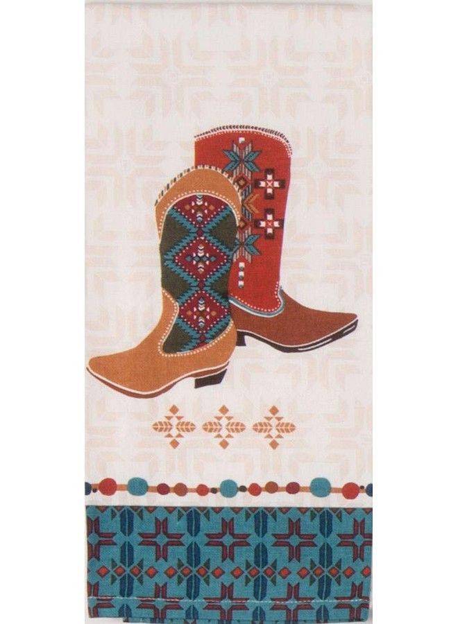Kay Dee Southwest At Heart Jacquard Tea Towel & Boots Tea Towel Set Of 2 Southwestern Native Print Western Cowboy Kitchen Towels Dishtowel Set  - Image 4