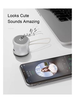 EWA EWA A119 Mini Bluetooth Speaker with Lanyard IPX7 Waterproof Super Metal Wireless Portable Speaker for Home, Office, Travel, Outdoor(Sliver)  - Image 3