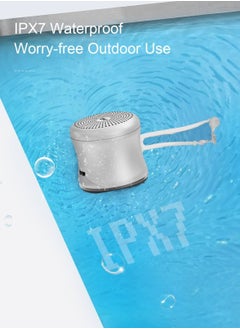 EWA EWA A119 Mini Bluetooth Speaker with Lanyard IPX7 Waterproof Super Metal Wireless Portable Speaker for Home, Office, Travel, Outdoor(Sliver)  - Image 2