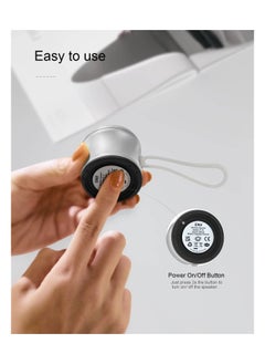 EWA EWA A119 Mini Bluetooth Speaker with Lanyard IPX7 Waterproof Super Metal Wireless Portable Speaker for Home, Office, Travel, Outdoor(Sliver)  - Image 4