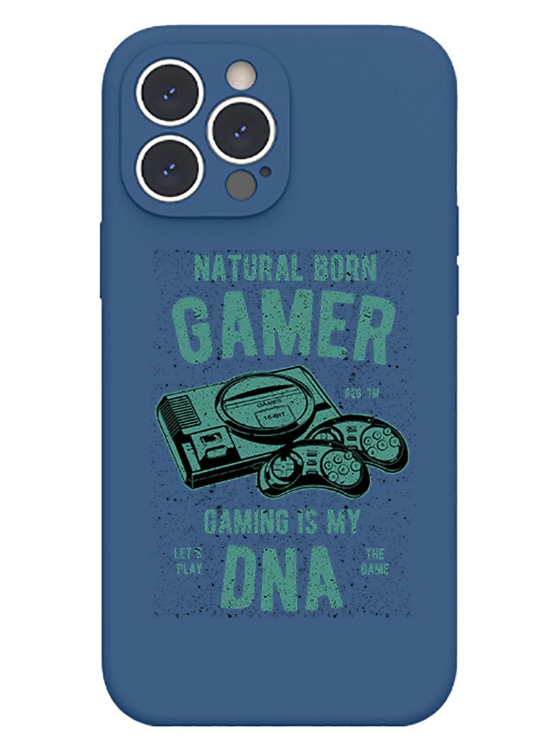 Theodor Protective Slim Fit Case Liquid Silicone Cover with Full Body Protection Anti-Scratch Shockproof Case For iPhone 13 Pro Blue  - Never Stop Smilling - Image 1