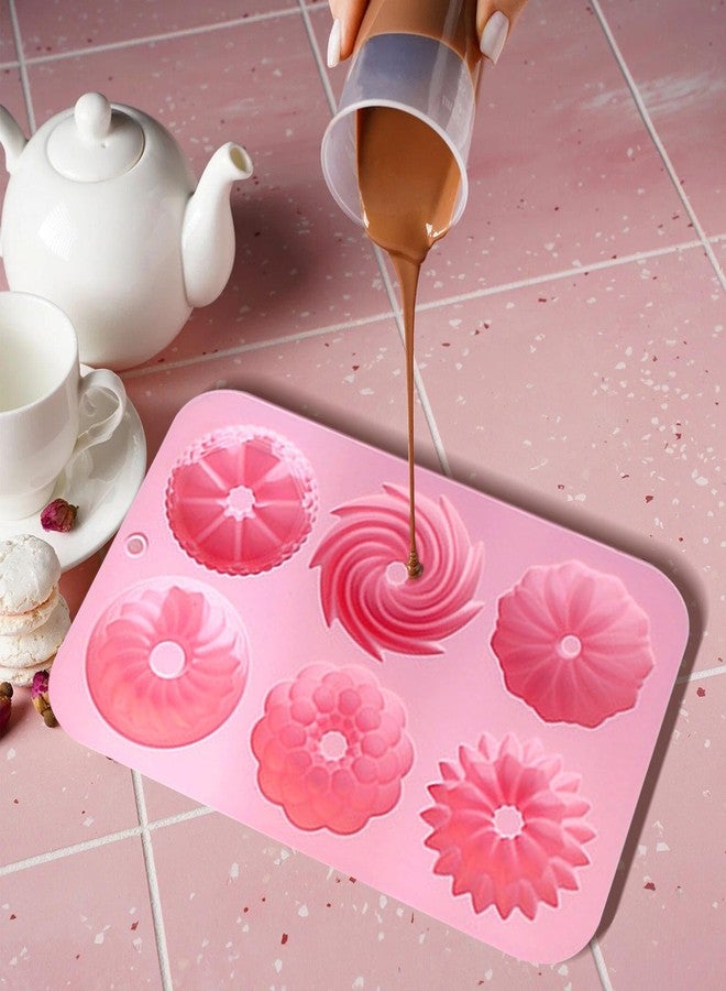 Ysqool Mini Cake Pan, Silicone Fluted Tube Cake Pans, 6-Cavity Nonstick Silicone Baking Mold for Cupcakes, Chocolates, Donuts, Cornbread, Brownies, Jello Making - Image 4