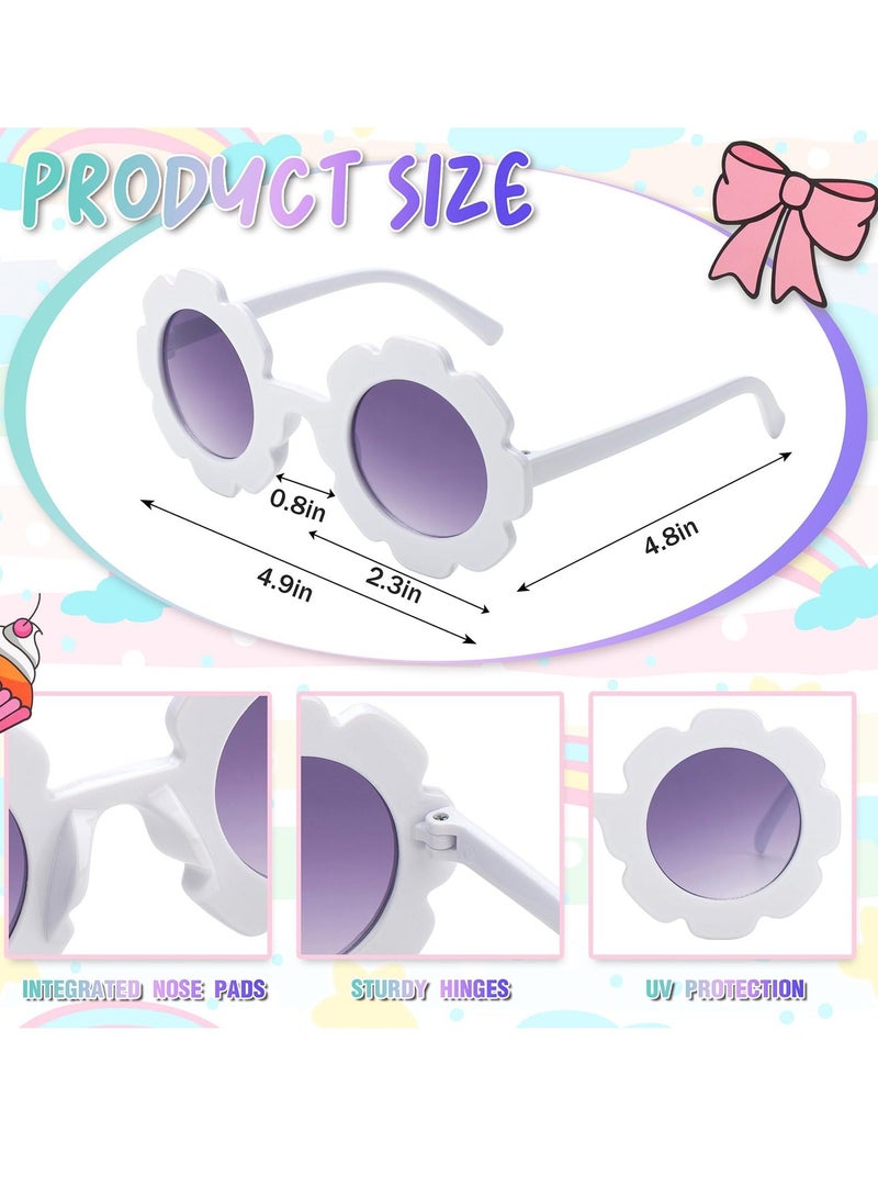 Girls Handbag Set, Cute Girls' Shoulder Bags with Adjustable Chain, Children's Purse and Kids Sunglasses, Gifts Kids Purse Birthday Presents for 3 4 5 6 Years Old Girls (White)  - Image 3
