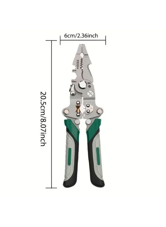 Heavy Duty Foldable Wire Stripper Crimping Tool Adjustable Jaw Ergonomic Handle Carbon Steel 183g - Image 1