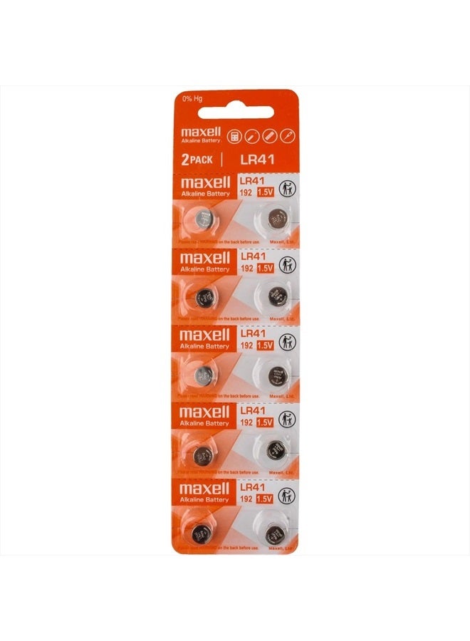 Maxell 10 x Maxell LR41 AG3 192 Alkaline 1.5V Batteries
