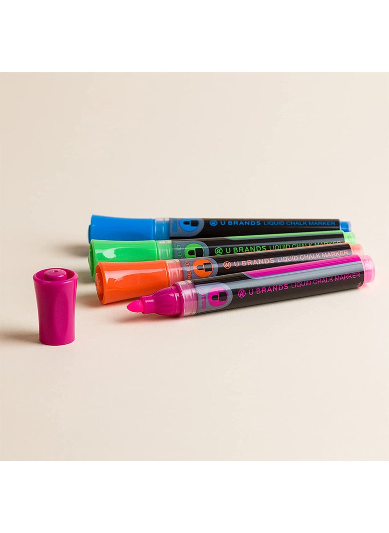 U Brands U Brands Liquid Chalk Dry Erase Markers Bullet Tip Multi Bright Colors Pack of 4  - Image 2