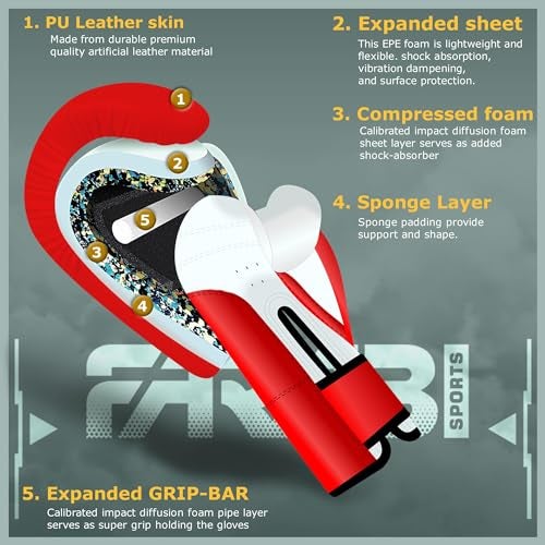 Farabi Sports Kids Boxing Gloves 4 6 8oz Boxing Gloves for Kids Junior Boxing Gloves Youth Boxing Gloves Boys and Girls Boxing Training Gloves for MMA Muay Thai Punching Bag RedWhite 4oz - Image 3