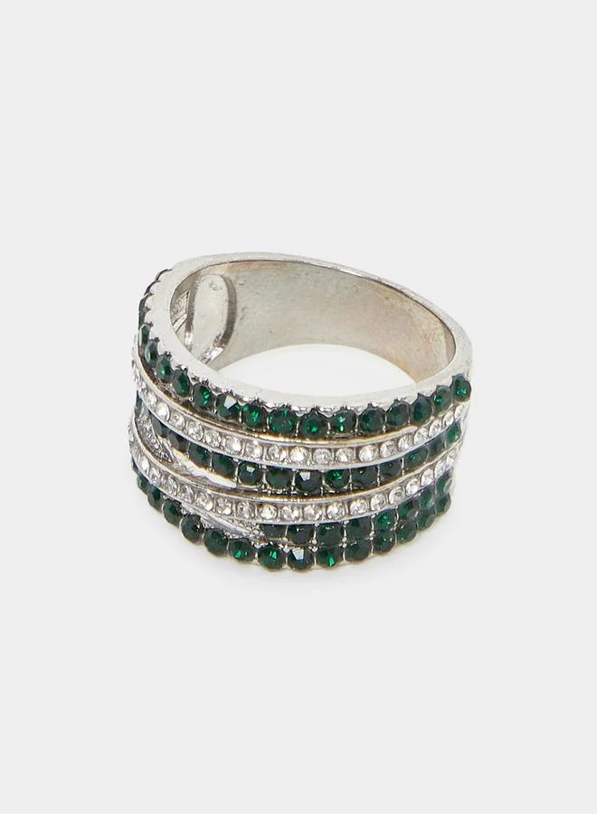Styli Styli Criss Cross Embellished Ring