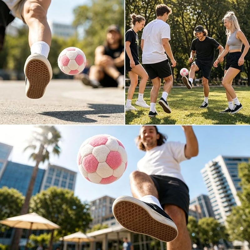 بيتا Beita Soccer Footbag Sacks for Endless Outdoor Fun and Skill Challenges, Soft Durable Soccer Style Kick Bag for Foot Coordination Training, Stress Relief Toy,32-Panel Spiral Footbag Ball - Image 4