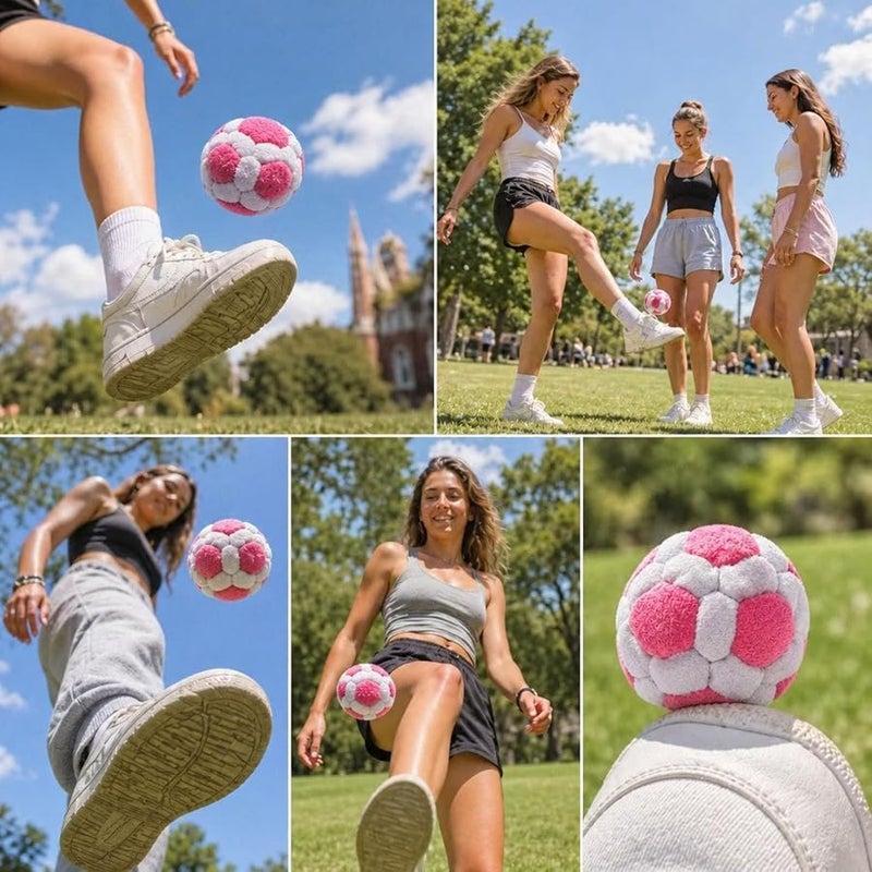 بيتا Beita Soccer Footbag Sacks for Endless Outdoor Fun and Skill Challenges, Soft Durable Soccer Style Kick Bag for Foot Coordination Training, Stress Relief Toy,32-Panel Spiral Footbag Ball - Image 3