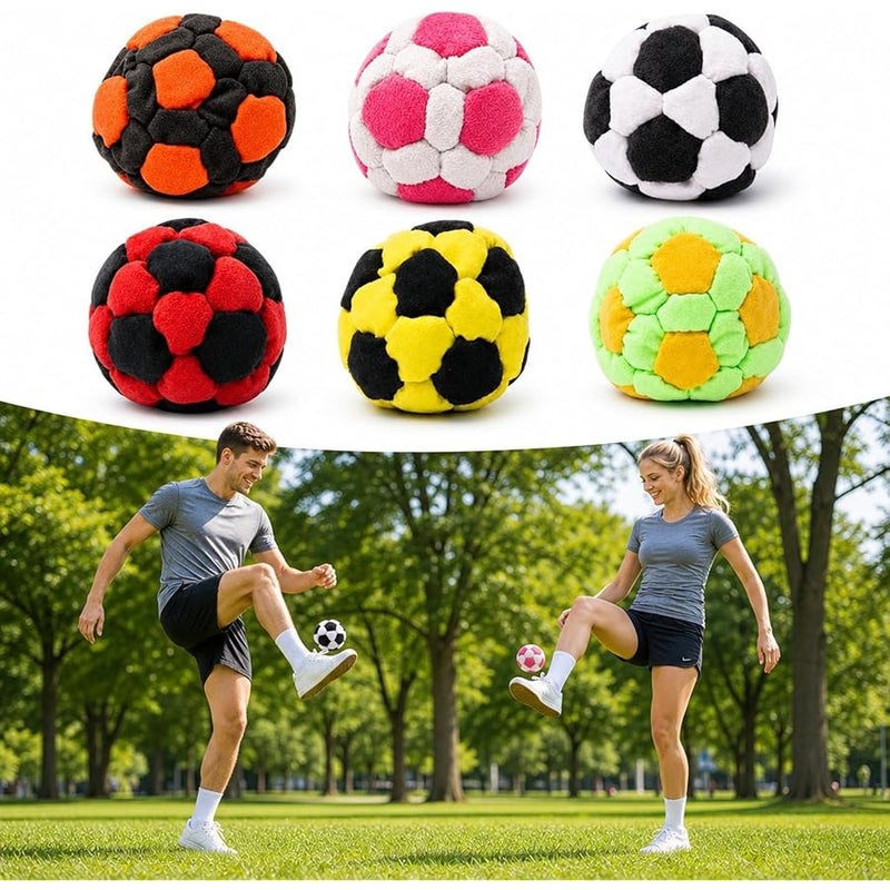 بيتا Beita Soccer Footbag Sacks for Endless Outdoor Fun and Skill Challenges, Soft Durable Soccer Style Kick Bag for Foot Coordination Training, Stress Relief Toy,32-Panel Spiral Footbag Ball - Image 5