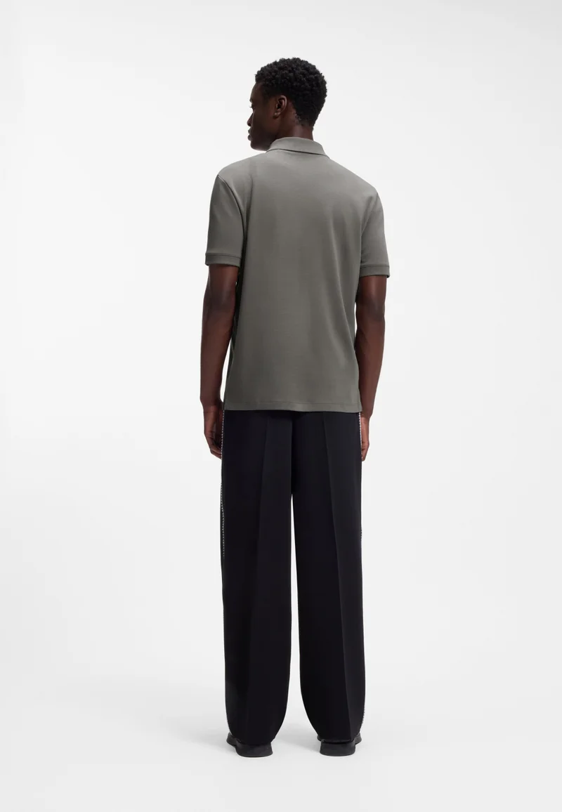 هوجو Cotton-piqué polo shirt with contrast logo