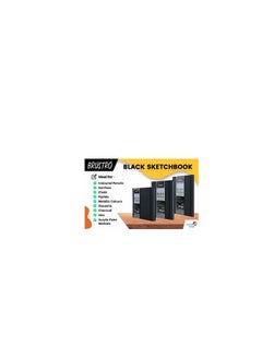 BRUSTRO Brustro Black Sketchbook | A5, 200GSM | 40 Sheets/80 Pages | Wiro Bound, Spiral, Premium, Acid-Free Paper, Professional-Grade, Ideal for Dry Media, Mandala Art, Graphite, Charcoal, School, Office use  - Image 2
