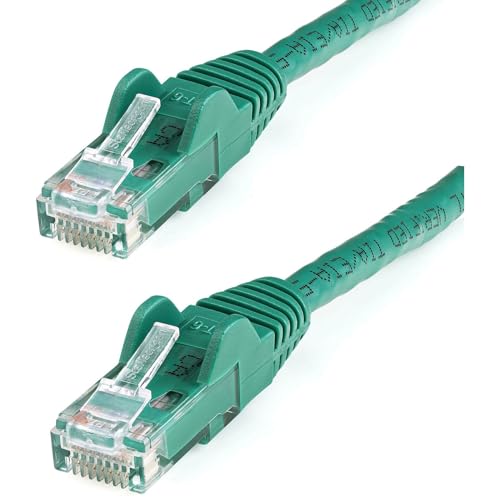 StarTech.com 25ft CAT6 Ethernet Cable - Green CAT 6 Gigabit Ethernet Wire -650MHz 100W PoE RJ45 UTP Category 6 Network/Patch Cord Snagless w/Strain Relief Fluke Tested UL/TIA Certified (N6PATCH25GN) - Image 1