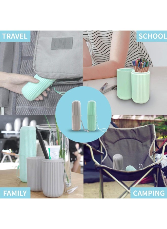 علب فرشاة أسنان محمولة 4 قطع – حافظة فرشاة أسنان محمولة ومضادة للغبار، علبة تخزين وفرشاة منظمة للسفر، المدرسة، العمل، التخييم والمنزل - Image 5