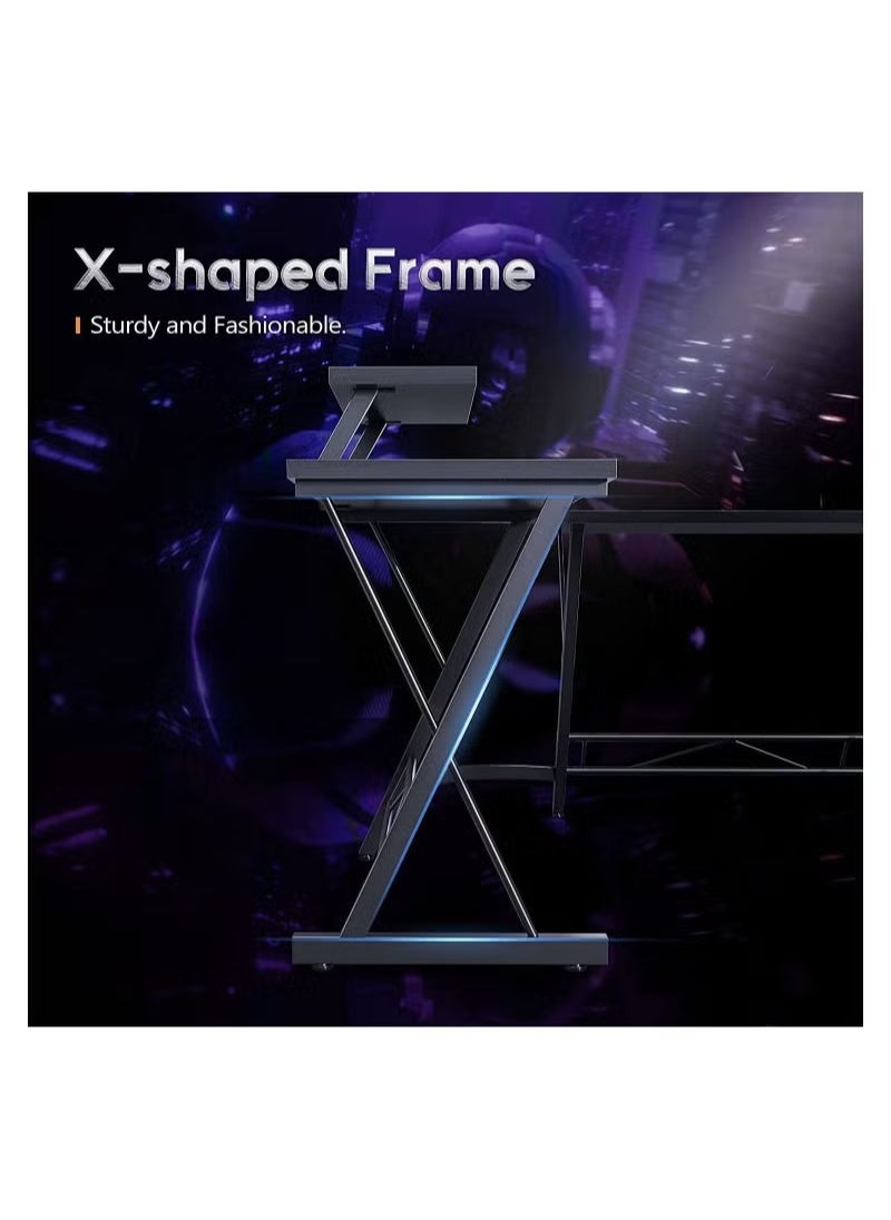 Stubborn L-type game corner table with display stand, save space, easy to assemble, suitable for gaming table,office desk and writting desk  - Image 4