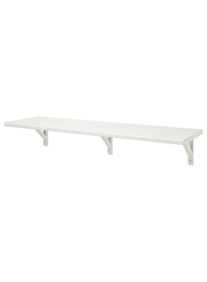 Zaboon Wall Shelf, White Stained Aspen, 120X30 Cm - Image 1