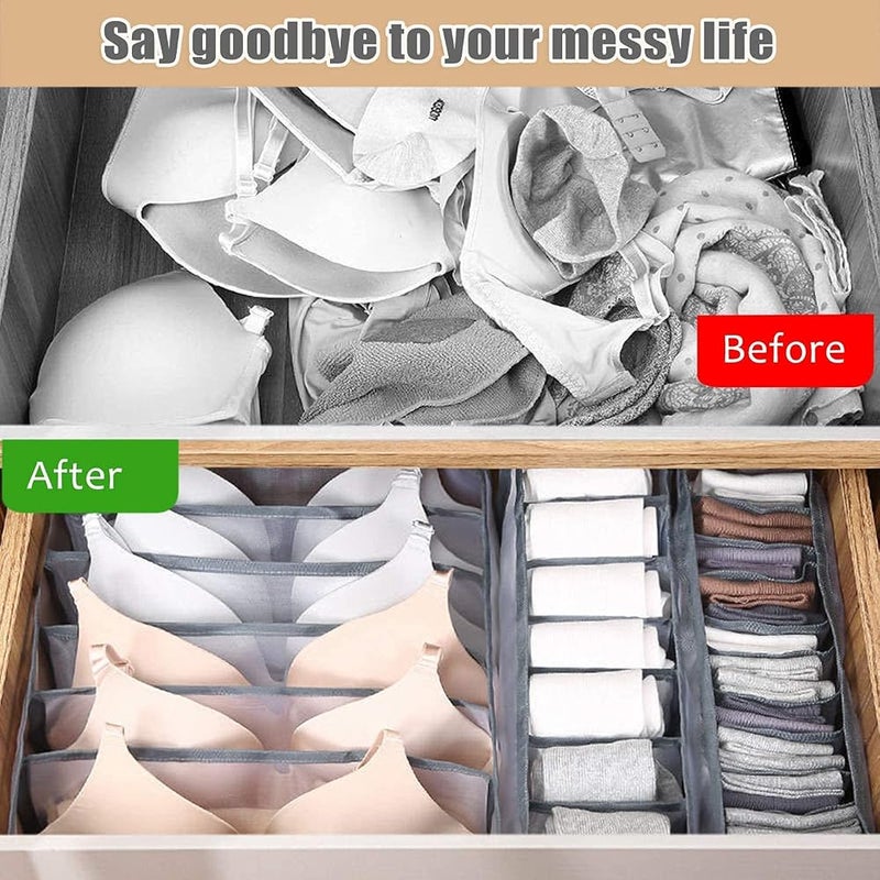 Spaceshoop Folding Bra and Underwear Drawer Organizer Divider 3 Set,Drawer Organisers Dividers Wardrobe Organiser - Image 2