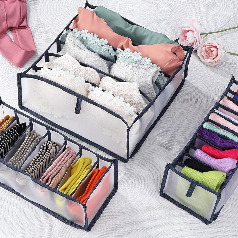 Spaceshoop Folding Bra and Underwear Drawer Organizer Divider 3 Set,Drawer Organisers Dividers Wardrobe Organiser - Image 1