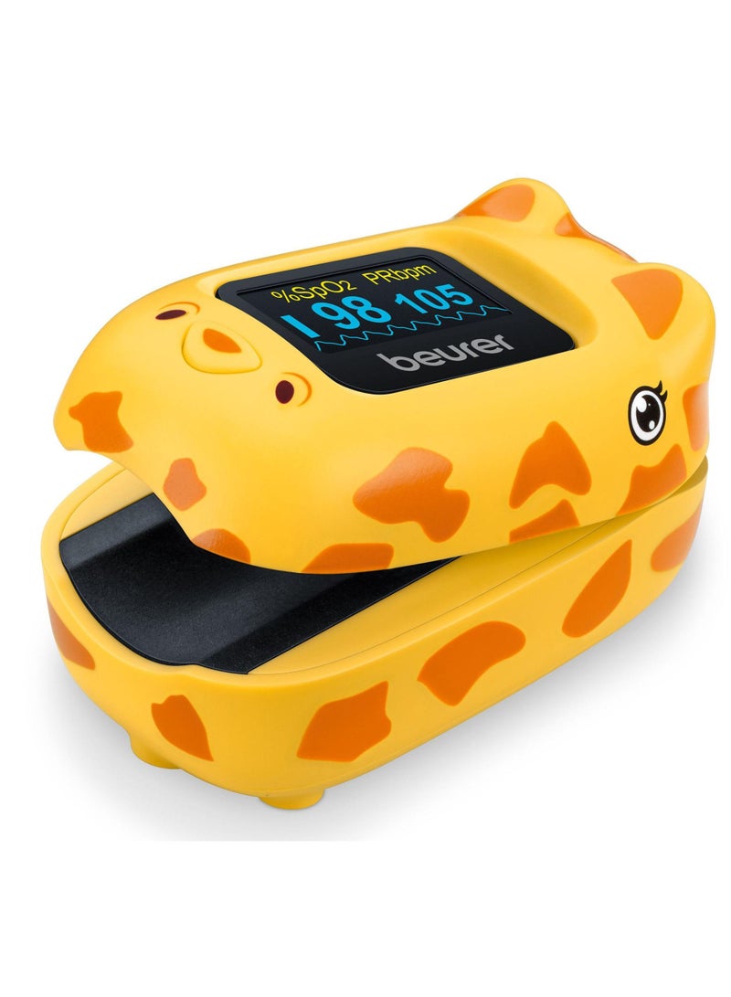 بيورير جهاز قياس التأكسج النبضي PO13 للأطفال من عمر سنة واحدة، قياس النبض وتشبع الأكسجين في ثوانٍ، شاشة عرض صغيرة الحجم، محاذاة تلقائية مع حقيبة الحزام - Image 1