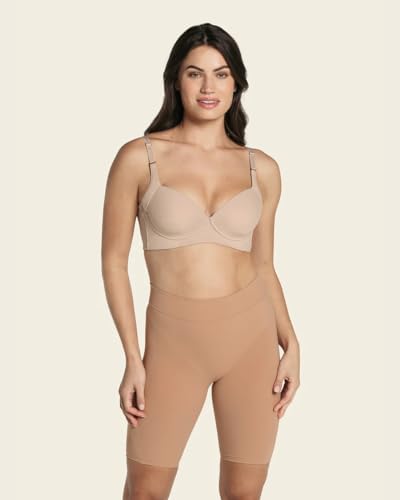 Leonisa womens Well-rounded Invisible Butt Lifter Shaper Short Shapewear Bodysuit, Beige, Small US - Image 4