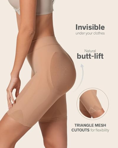 Leonisa womens Well-rounded Invisible Butt Lifter Shaper Short Shapewear Bodysuit, Beige, Small US - Image 5