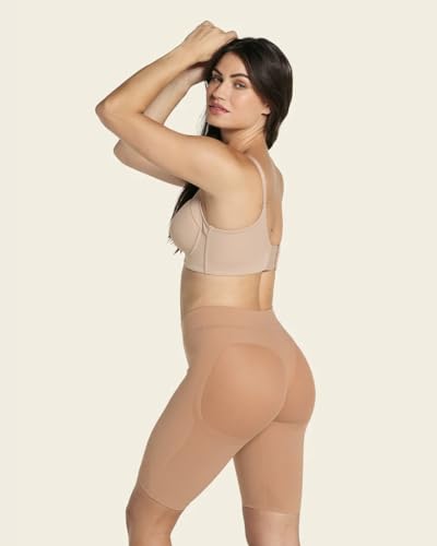 Leonisa womens Well-rounded Invisible Butt Lifter Shaper Short Shapewear Bodysuit, Beige, Small US - Image 3