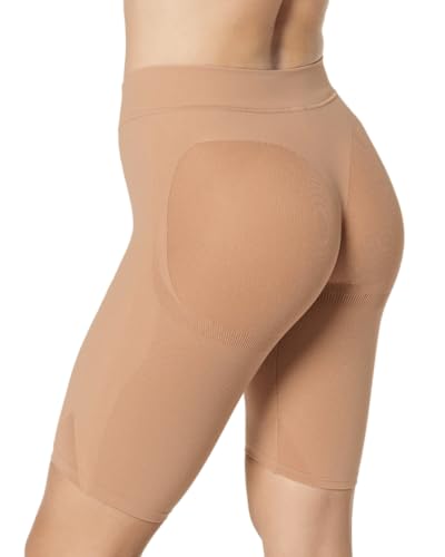 Leonisa womens Well-rounded Invisible Butt Lifter Shaper Short Shapewear Bodysuit, Beige, Small US - Image 1