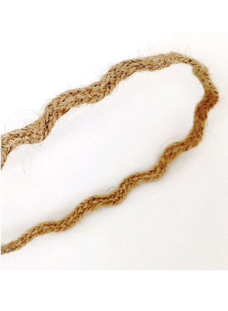 سلة بكرة شريط من الخيش لون بيج بتصميم متعرج للهدايا 5 متر - Image 4