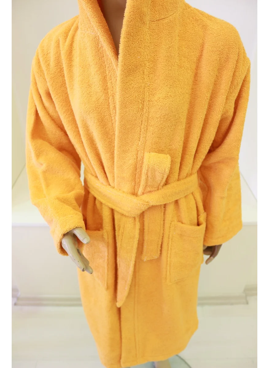 Ender Home Children's Bathrobe Teenager's Bathrobe Boucle Cotton Hooded Bathrobe