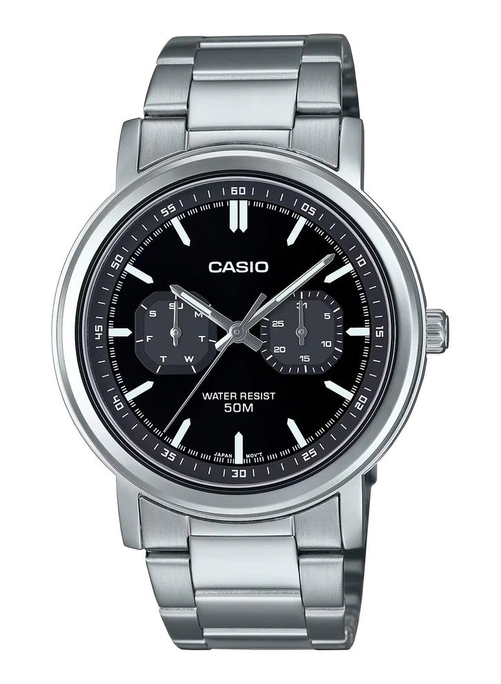 Casio MTP-E335D-1EVDF Quartz Black Dial Stainless Steel Men’s Watch