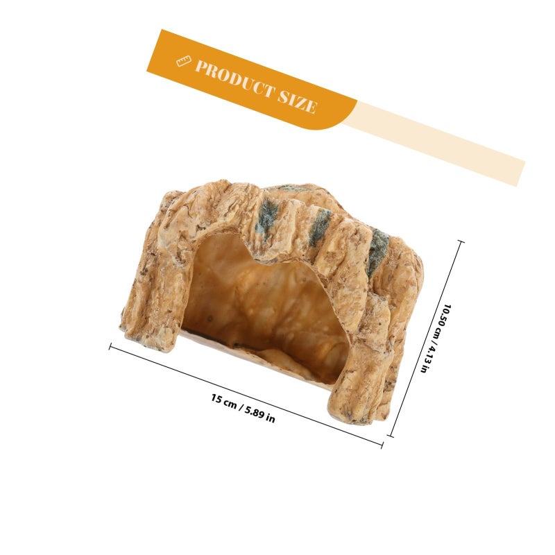 Turtle Basking Platform with Climbing Cave Resin Reptile Habitat Hideout Rock for Aquarium Terrarium - Image 3