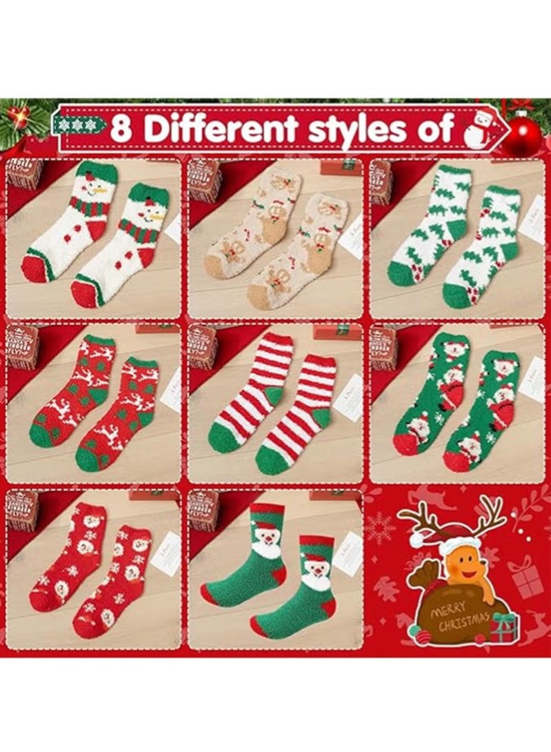 Topyich 8Pairs Christmas Socks - Cozy Cotton Crew Socks with Funny Novelty Design, Ideal Christmas Gifts for Family, Friend - Image 2