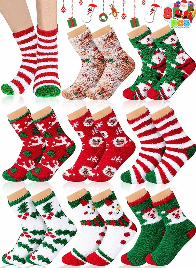Topyich 8Pairs Christmas Socks - Cozy Cotton Crew Socks with Funny Novelty Design, Ideal Christmas Gifts for Family, Friend - Image 1