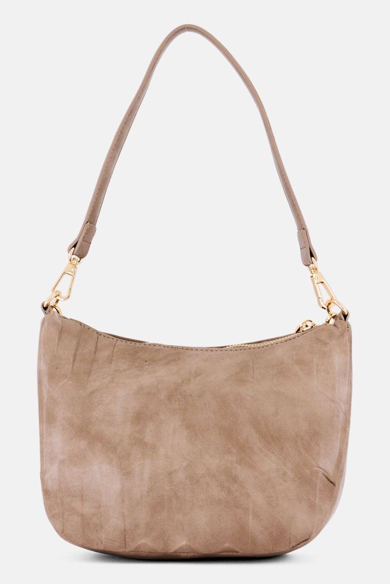 SISLEY Women Brand Logo Shoulder Bag, Taupe - Image 3