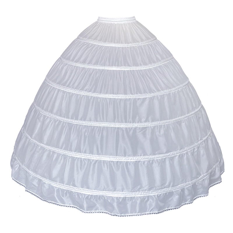LJXploreMax Women Crinoline A line Petticoat 6 Hoop Tulle Skirt Slip Under dress for Wedding Dress Ball Gown - Image 1