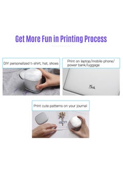 PEKOKO PEKOKO Portable Color Printer with Cartridge All In One Bluetooth Connect App Craft Artsy Mobile Color Printer Logo Printer T-Shirt Printer Mini Color Printer Gift Printer And Tattoo Printer  - Image 2
