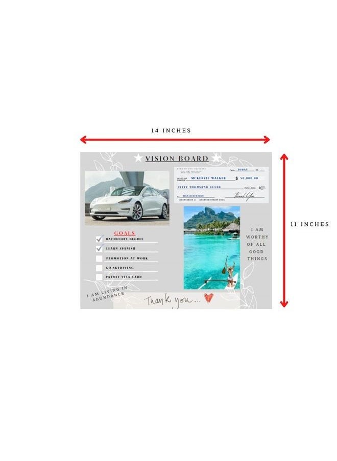 Generic - Vision Board Poster - Dream Board Manifestation Board Law of Attraction (14 x 11) Gray - Image 1