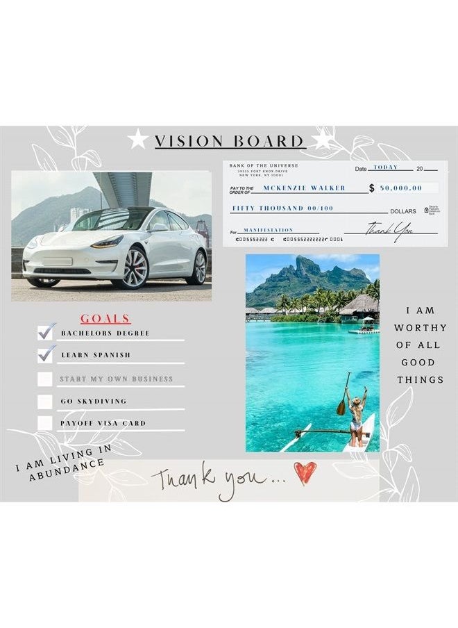 Generic - Vision Board Poster - Dream Board Manifestation Board Law of Attraction (14 x 11) Gray - Image 1