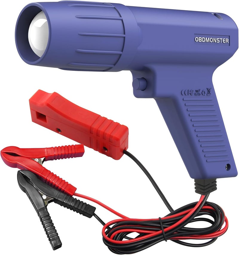 OBDMONSTER Pro Ignition Timing Light, 12V Engine Strobe Lamp Inductive Petrol Engine Timing Gun with Strong Flash Strobe Automotive Tool for Car, Motorcycle, Marine - Image 1