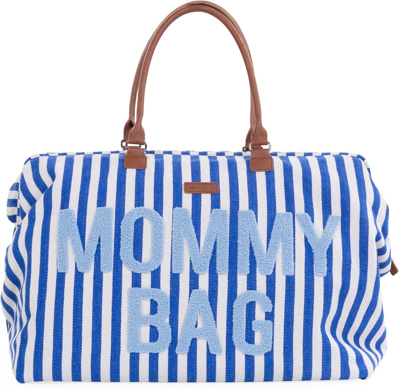 Childhome Mommy Bag Big - Stripes Electric Blue/Light Blue - Image 2