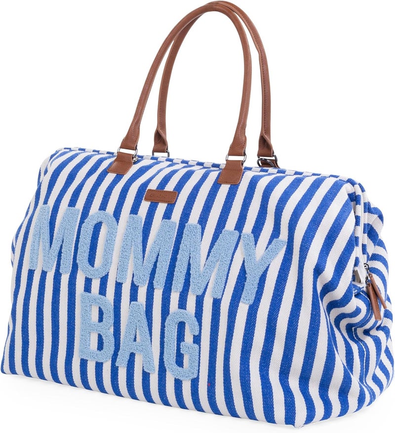 Childhome Mommy Bag Big - Stripes Electric Blue/Light Blue - Image 1