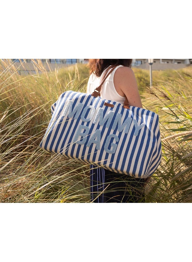 Childhome Mommy Bag Big - Stripes Electric Blue/Light Blue - Image 5