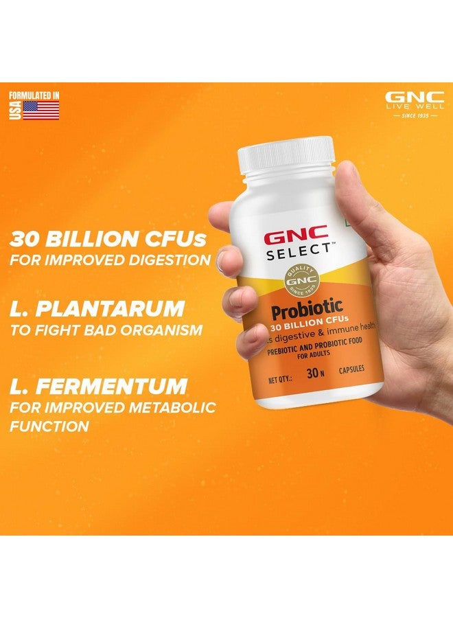 GNC جي إن سي بروبيوتيك | يدعم صحة الجهاز الهضمي والمناعة | مع الإينولين و 30 مليار وحدة تشكيل مستعمرات من مزيج البروبيوتيك المتعدد السلالات - 30 كبسولة - Image 3
