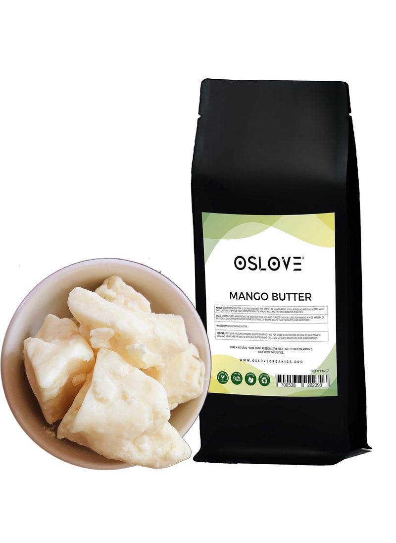 Oslove Organics Mango Butter 1 LB Pure Natural Hand packed Fresh  Fluffy in DIY mixes  Obtained from Mango seeds  Use for DIY leave in conditioner Salves Body Butter Lotions  Soaps 
