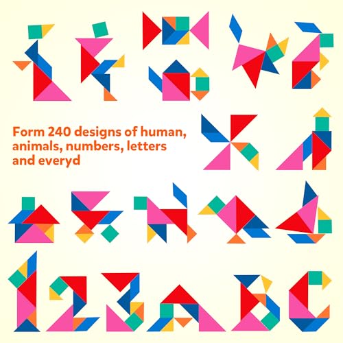 Helsort Travel Tangram Puzzle Magnetic Puzzle Book for Road Trips STEM Jigsaw Game with 3 Tangram Sets Patterns Solutions Brain Teaser IQ Toy for Kids and Adults Ideal Educational Gift 240 - Image 5