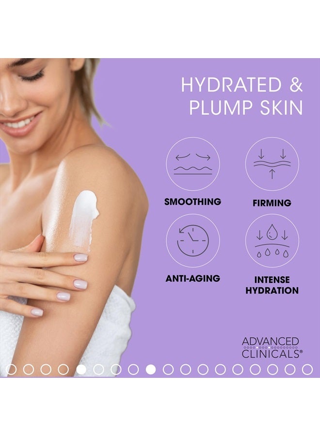 Advanced Clinicals Hyaluronic Acid Body Lotion + Firming Collagen Cream 2pc Skin Care Set | Skin Tightening Body Moisturizer & Face Lotion | Hyaluronic Acid Lotion | Skin Care Products, 2pc Bundle - Image 4